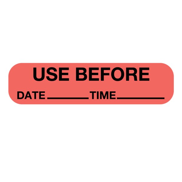 Use Before Date Time 3/8" x 1-1/2"